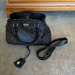 Brown and black Coach Purse